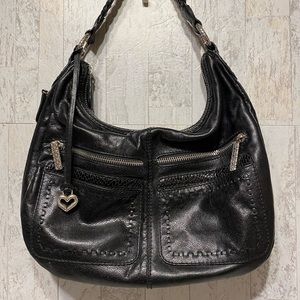 Brighton black Genuine leather LG shoulder hobo handbag purse Armbag